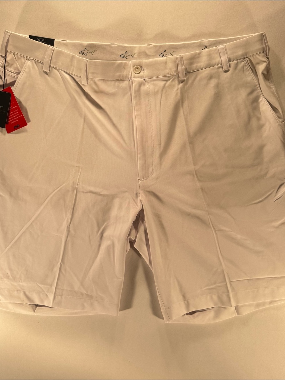 Greg Norman Collection White Performance Flat-Front Golf Shorts